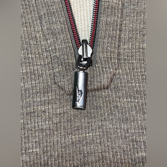 Tommy Bahama Sweater Mens XL Reversible Brown Long Sleeve Zipper Cotton - Picture 3 of 8